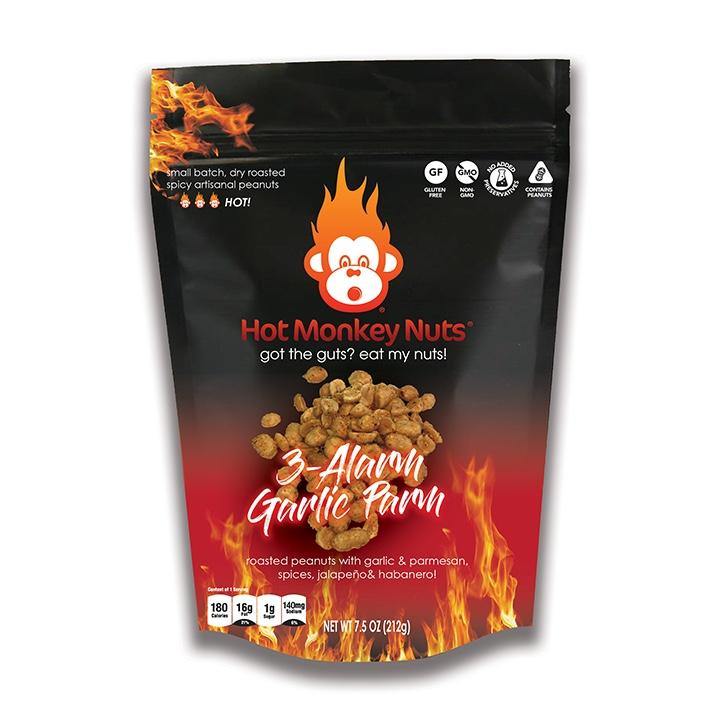 3-Alarm Garlic Parm Spicy Peanut - Hot Monkey Nuts